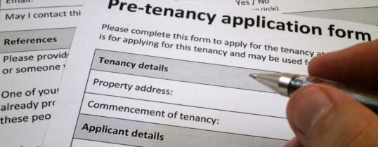 A pre-tenancy application form filled out by a prospective tenant – Larlyn Property Management